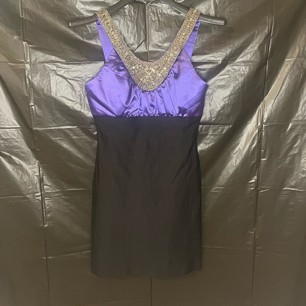 Trixxi Purple And Black Bandage Dress